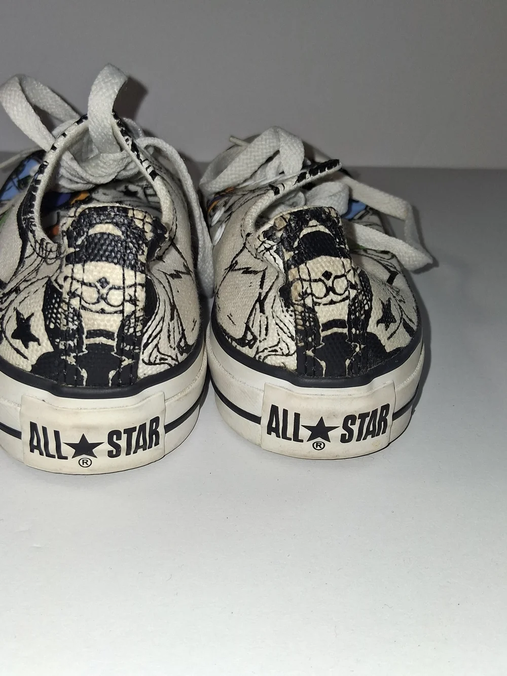 CONVERSE ALL STAR Canvas Sneakers in White with Graphics KidsYouth Size 4.5